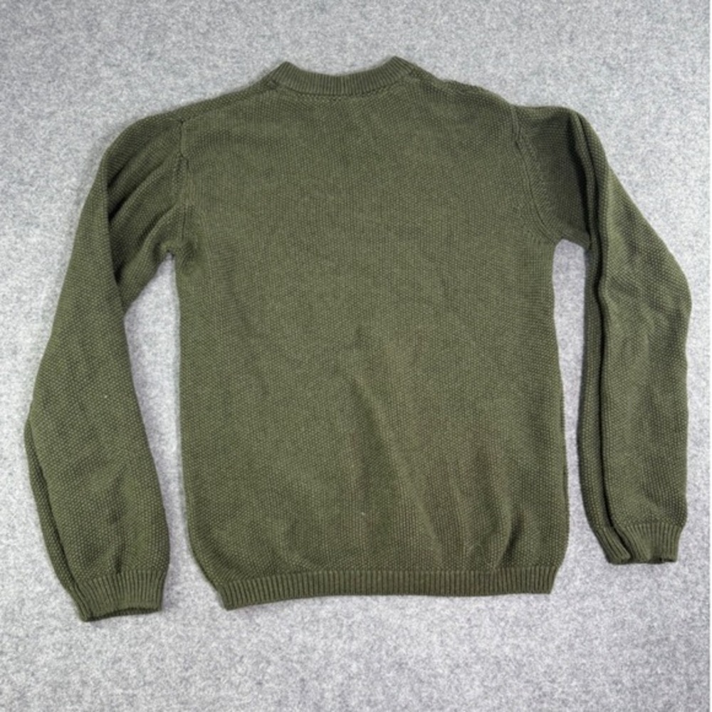 Kowtow Womens XXS‎ Olive Green Textured Knit Crewneck Sweater